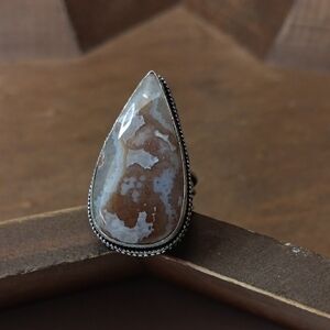 Elegant Brown Teardrop Ring